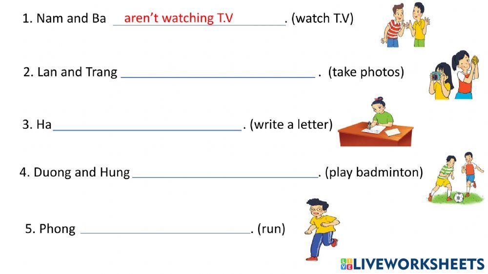 Present continuous tense