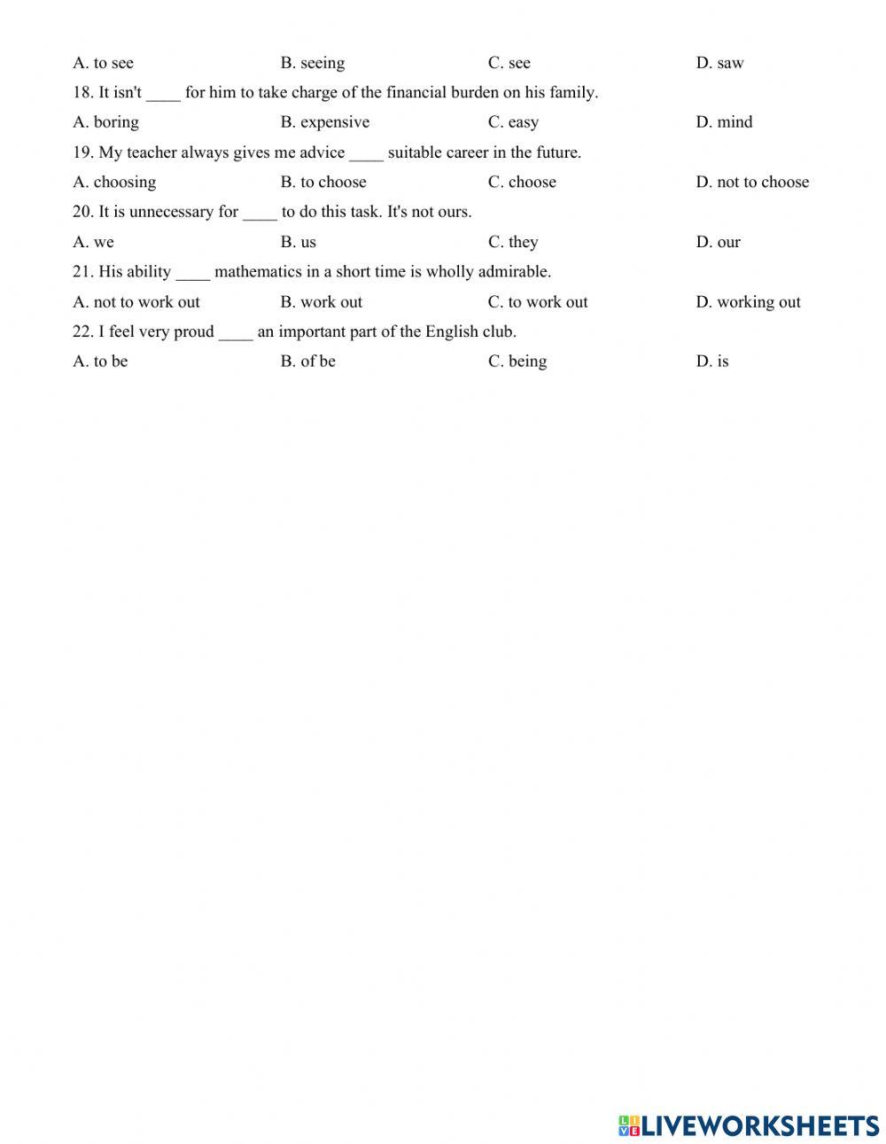 Revision for first mid-term test - grammar