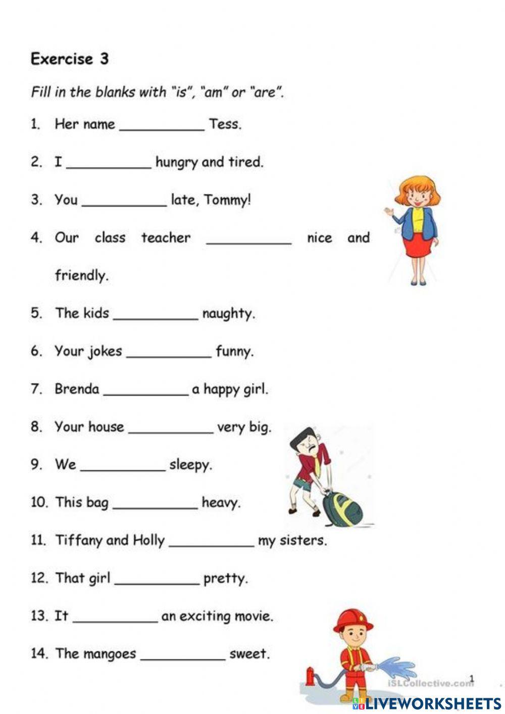 Present simple with to be