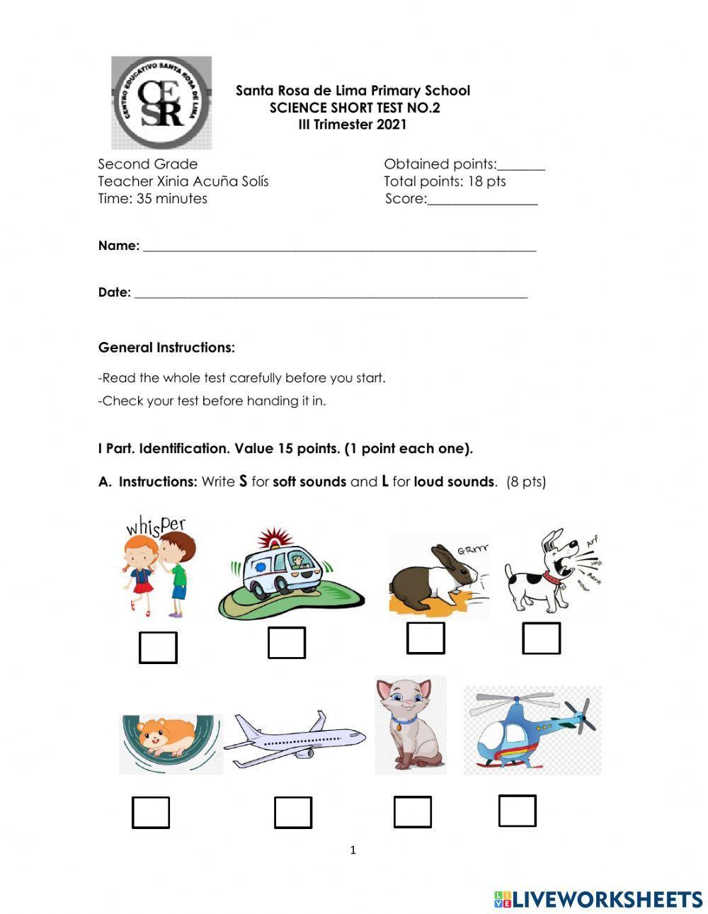 Short Test no.2 2 Grade III TRI