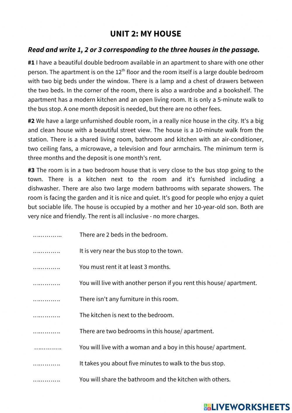 Grade 6 - Unit 2 - My house (2)