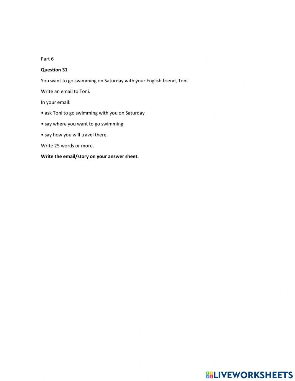 1st Writing Mock exam