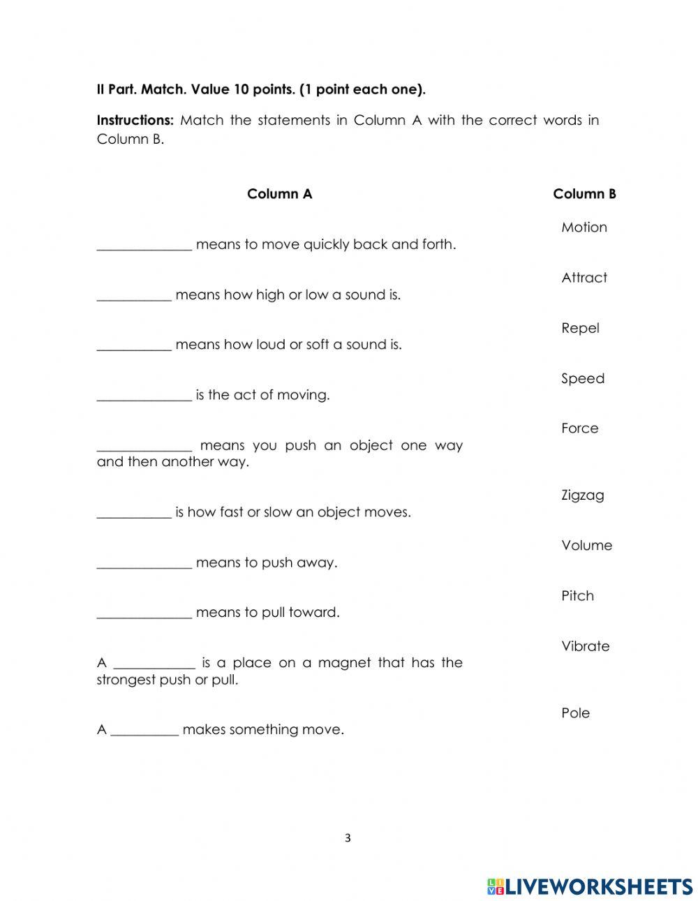 Short Test no.2 3 Grade III TRI