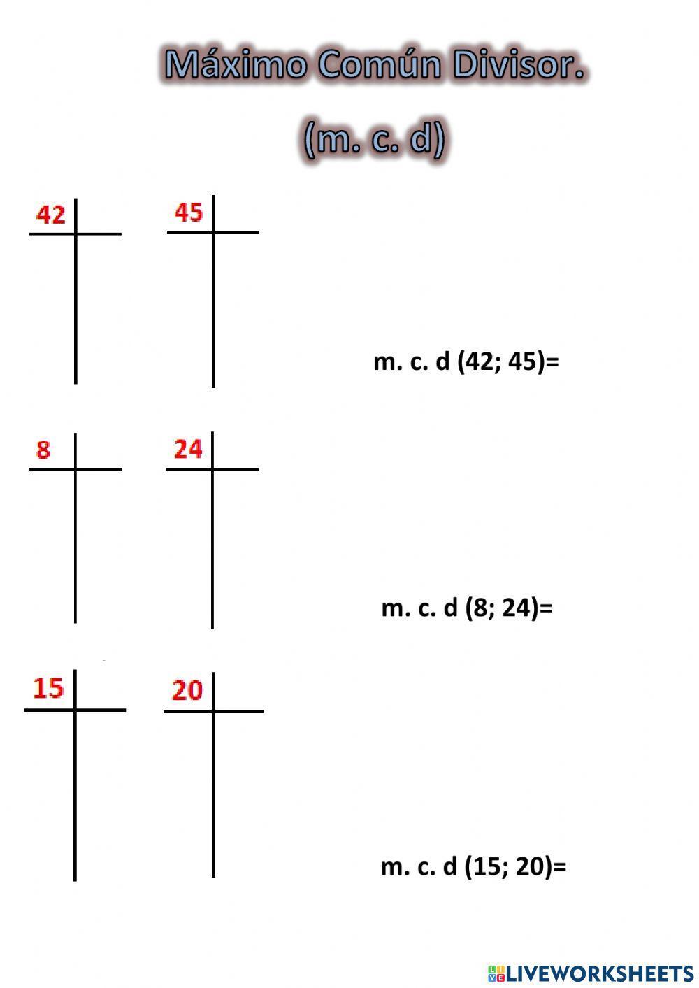 Maximo comun divisor