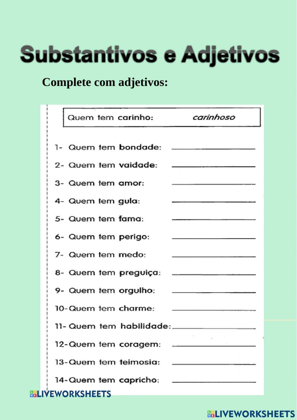 Português - Adjetivos - revisão