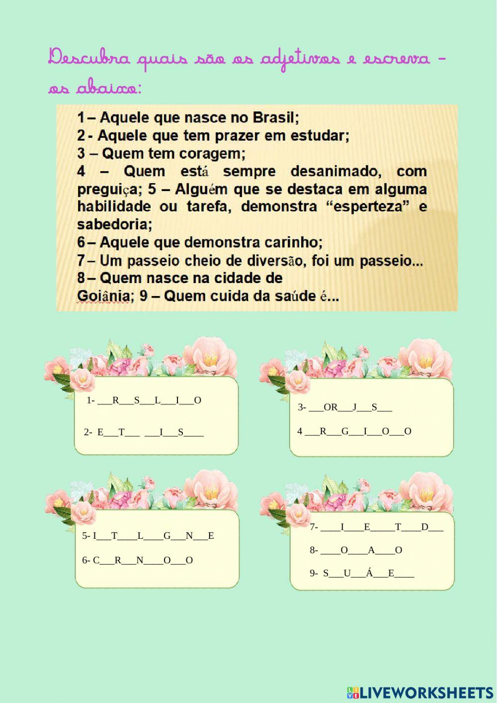 Português - Adjetivos - revisão