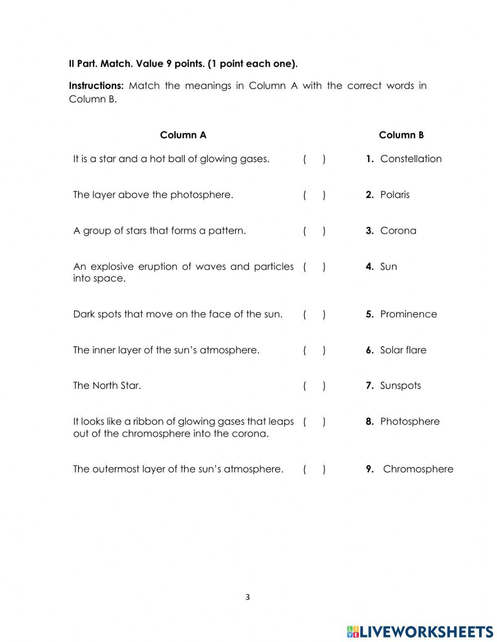 Short Test no.2 6 Grade III TRI