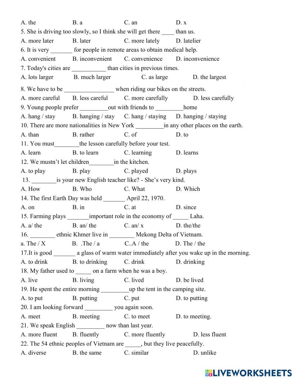 Grade 8- Mid term revision