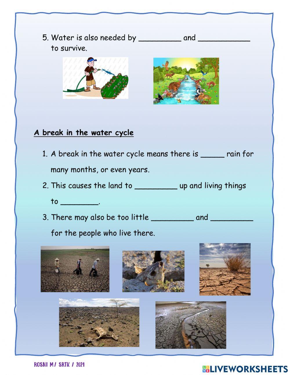 Importance of water & a break in the water cycle