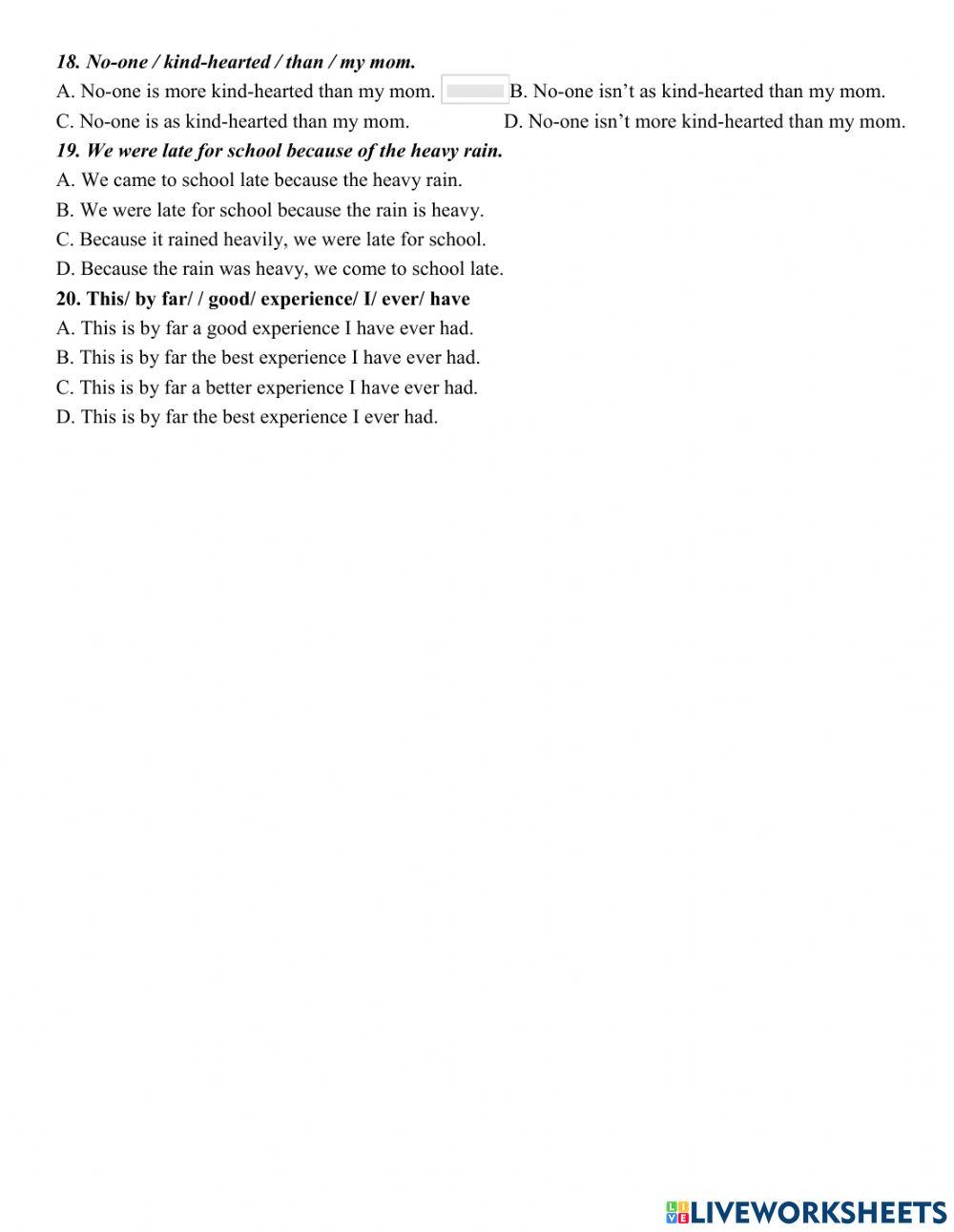 Grade 8- Mid Term Revision (cont)