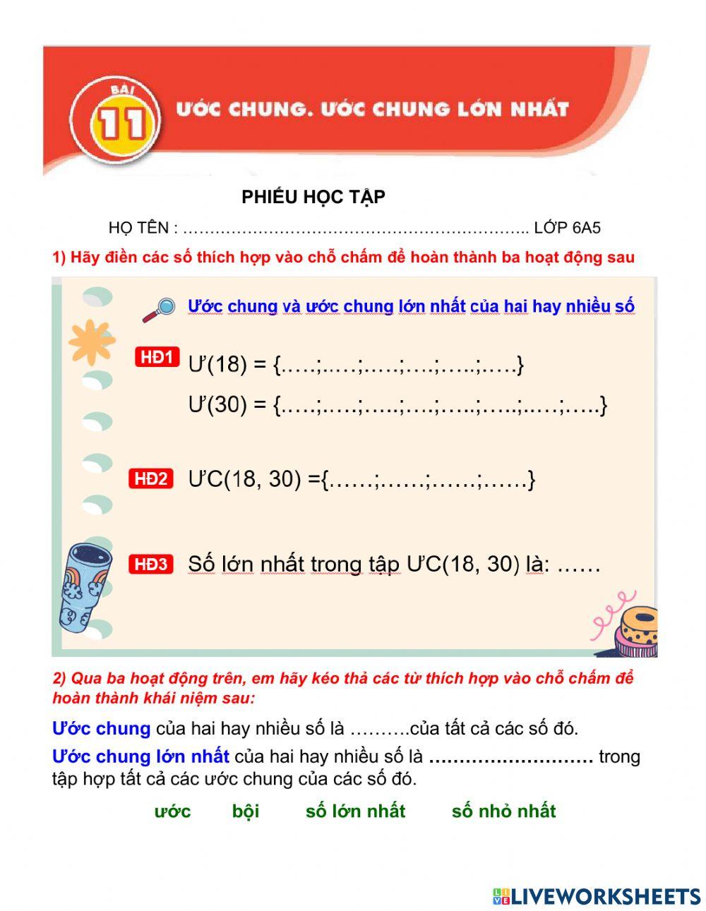 Bài 11- ước chung- ucln