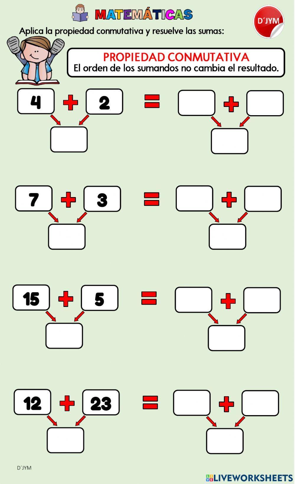 Propiedad conmutativa de la suma