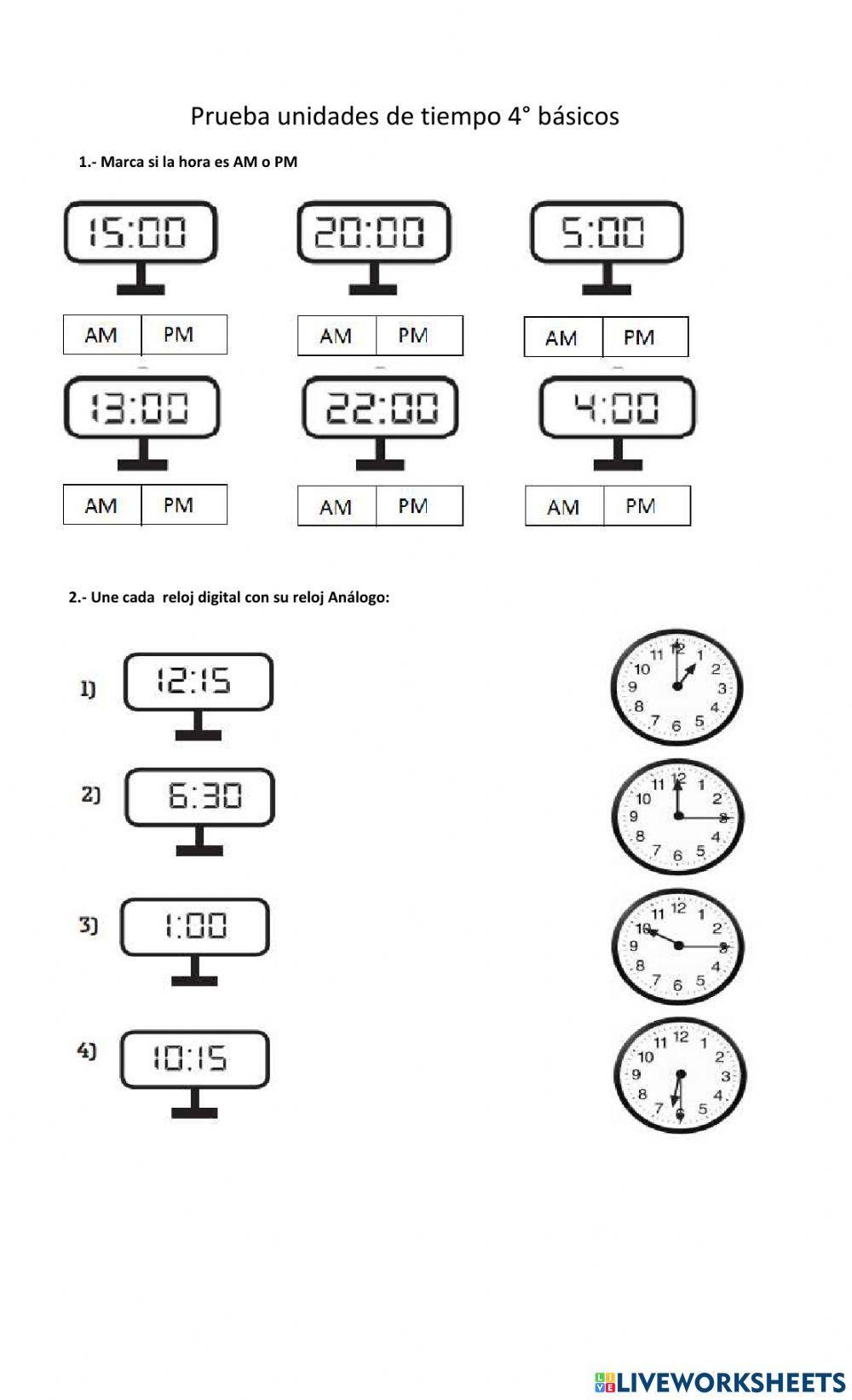 Prueba unidades de medida de tiempo