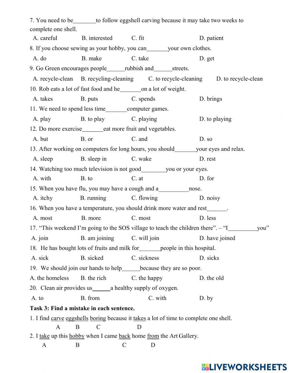 Grade 7- Mid Term Revision