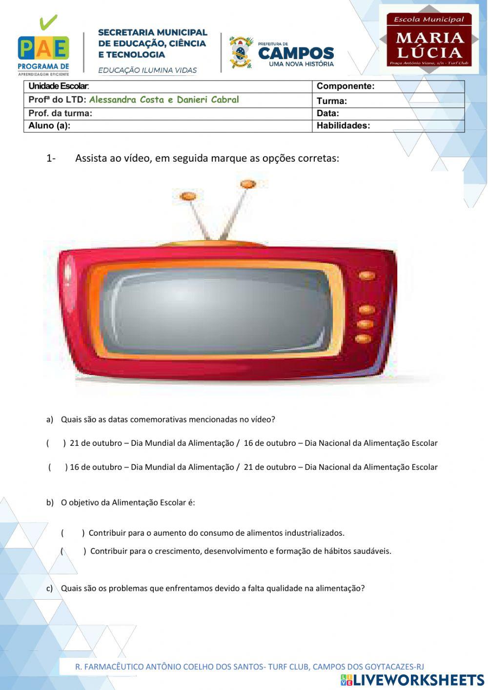 Dia mundial da alimentação