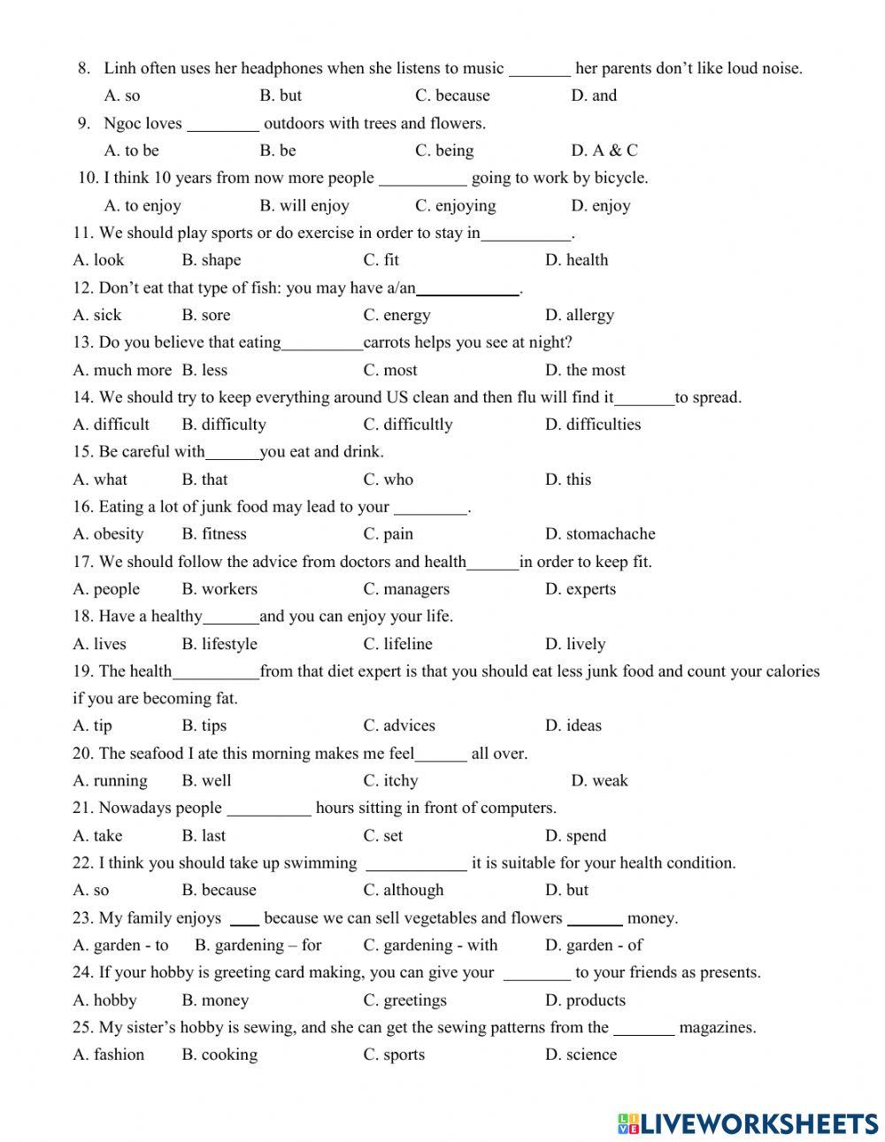 Grade 7- Mid Term Test