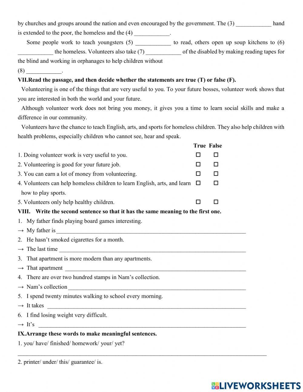 Grade 7- Mid Term Test