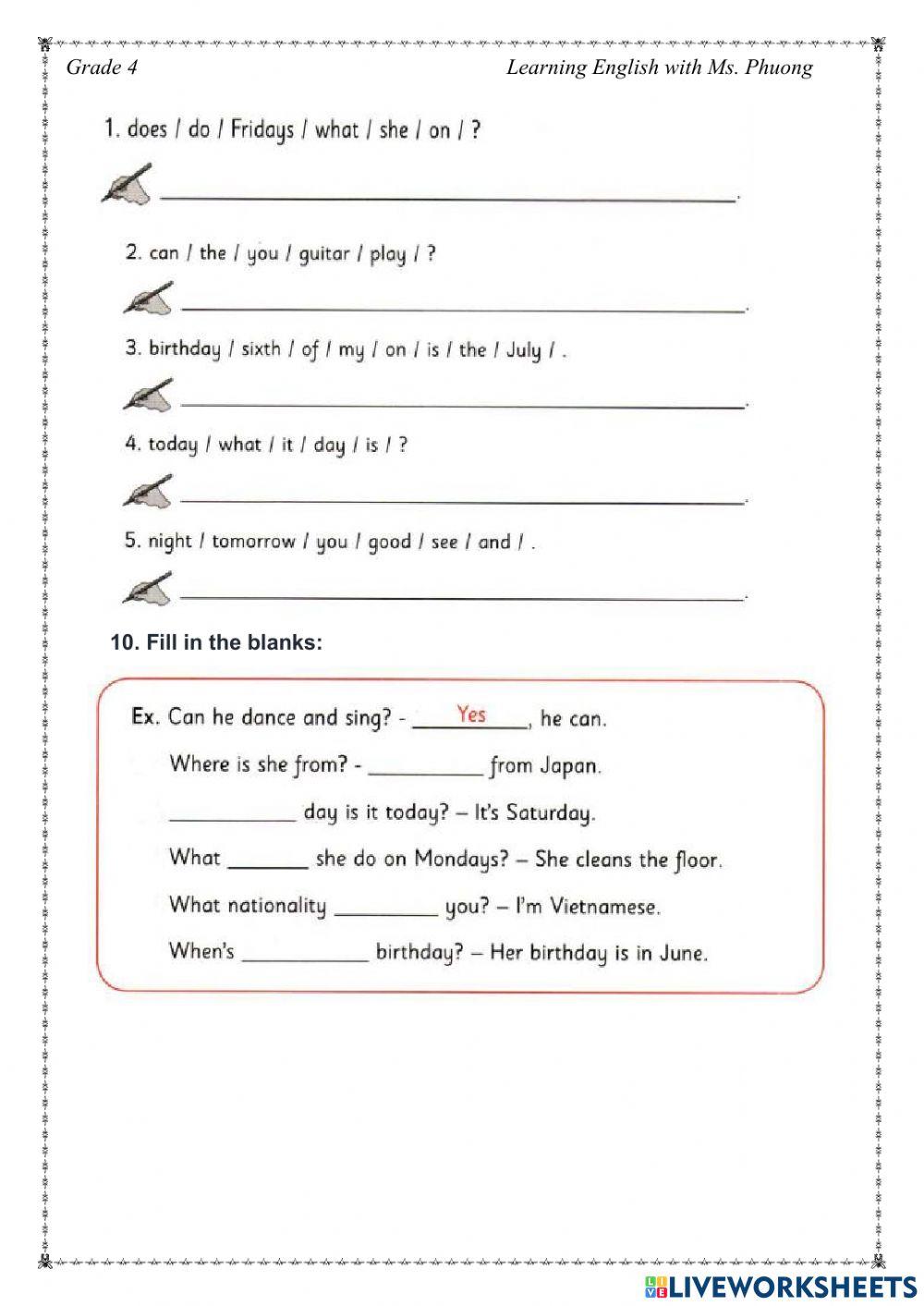 English 4 - Mid- Term Test 1