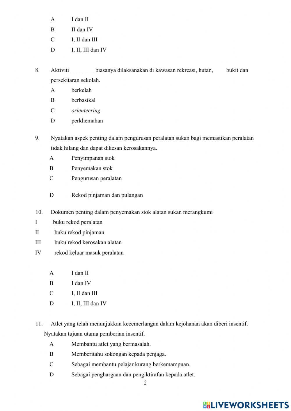 Ulangkaji tingkatan 2 pjk