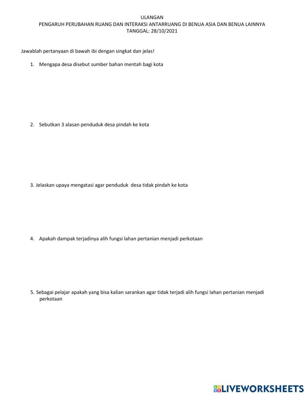 Pengaruh perubahan ruang di benua Asia