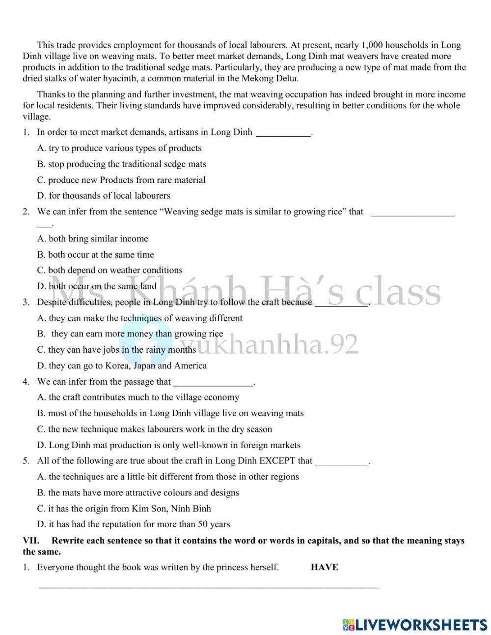 Grade 9 Review Worksheet