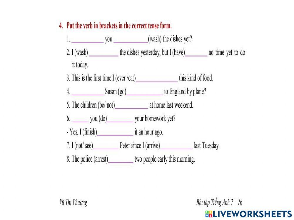 Grammar homework
