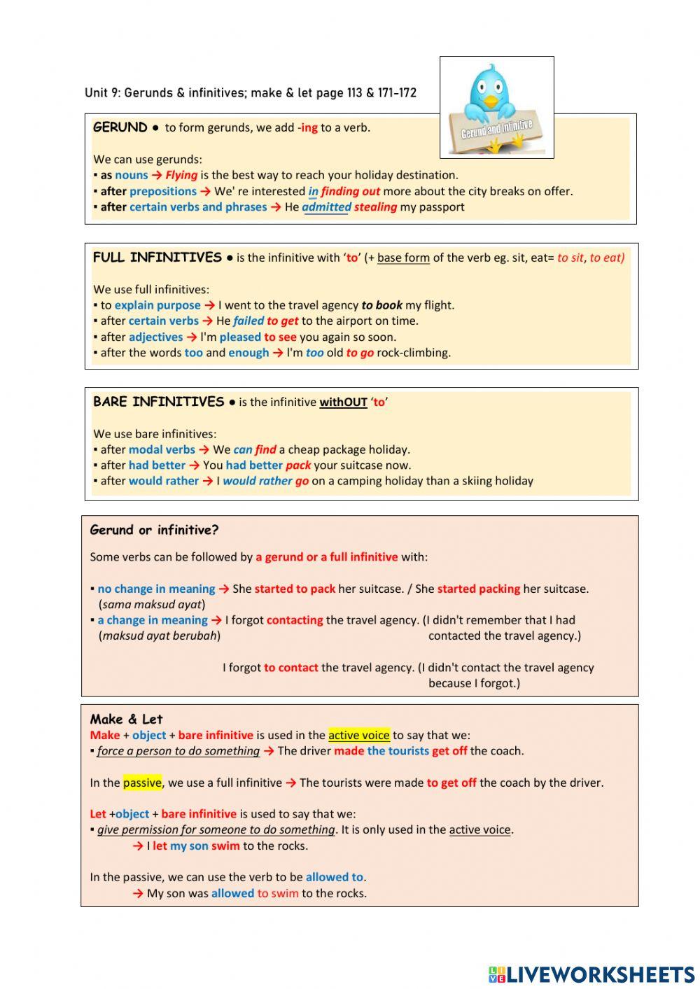 Unit 9 Gerunds & Infinitives