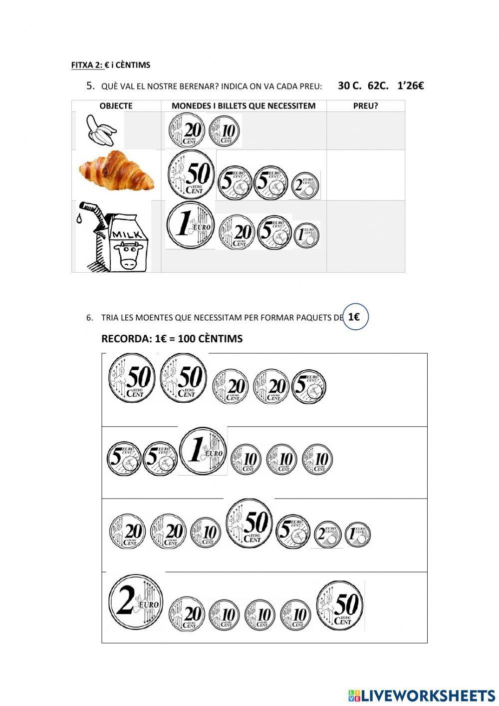 Treballam amb diners