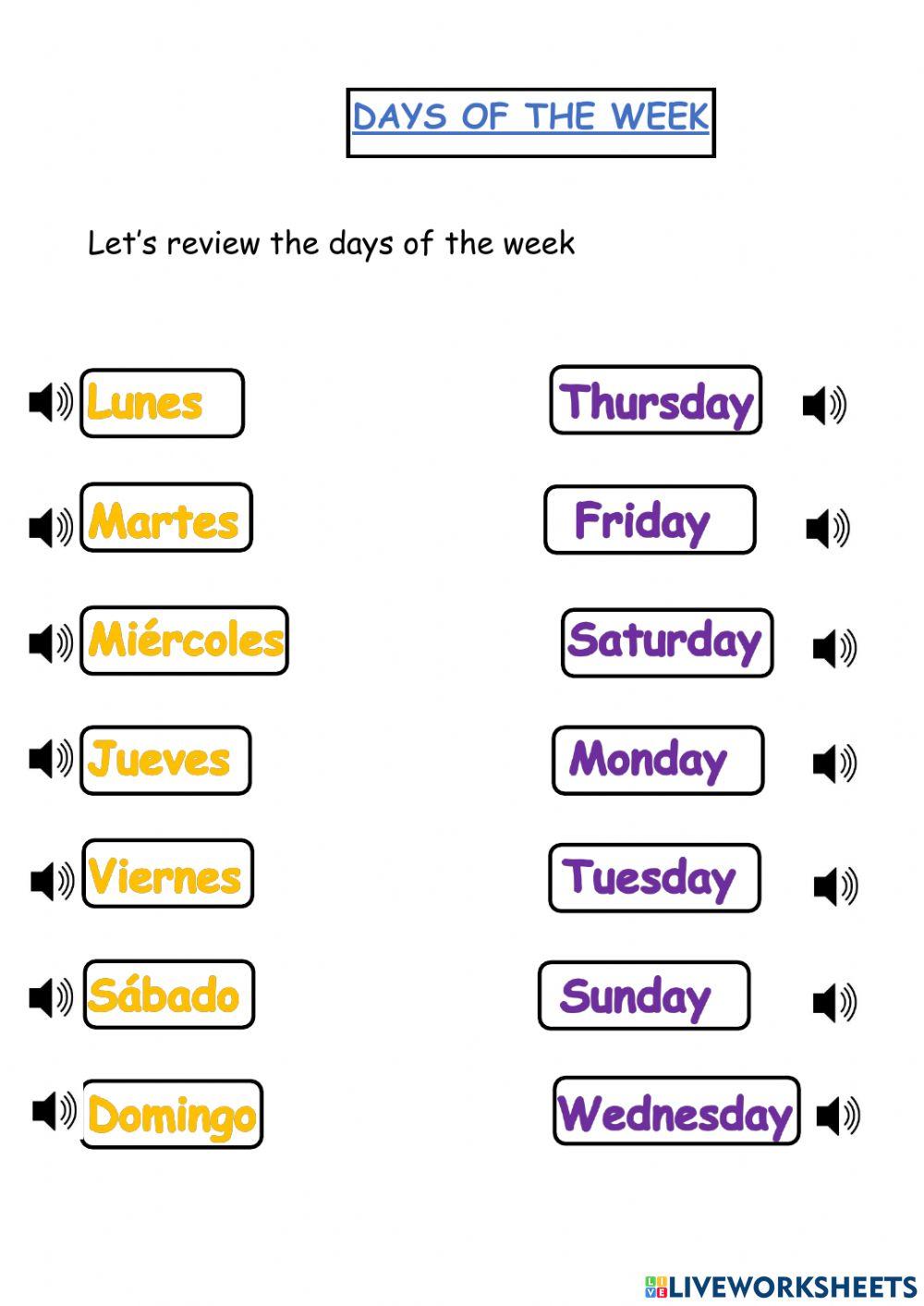The Days of the week