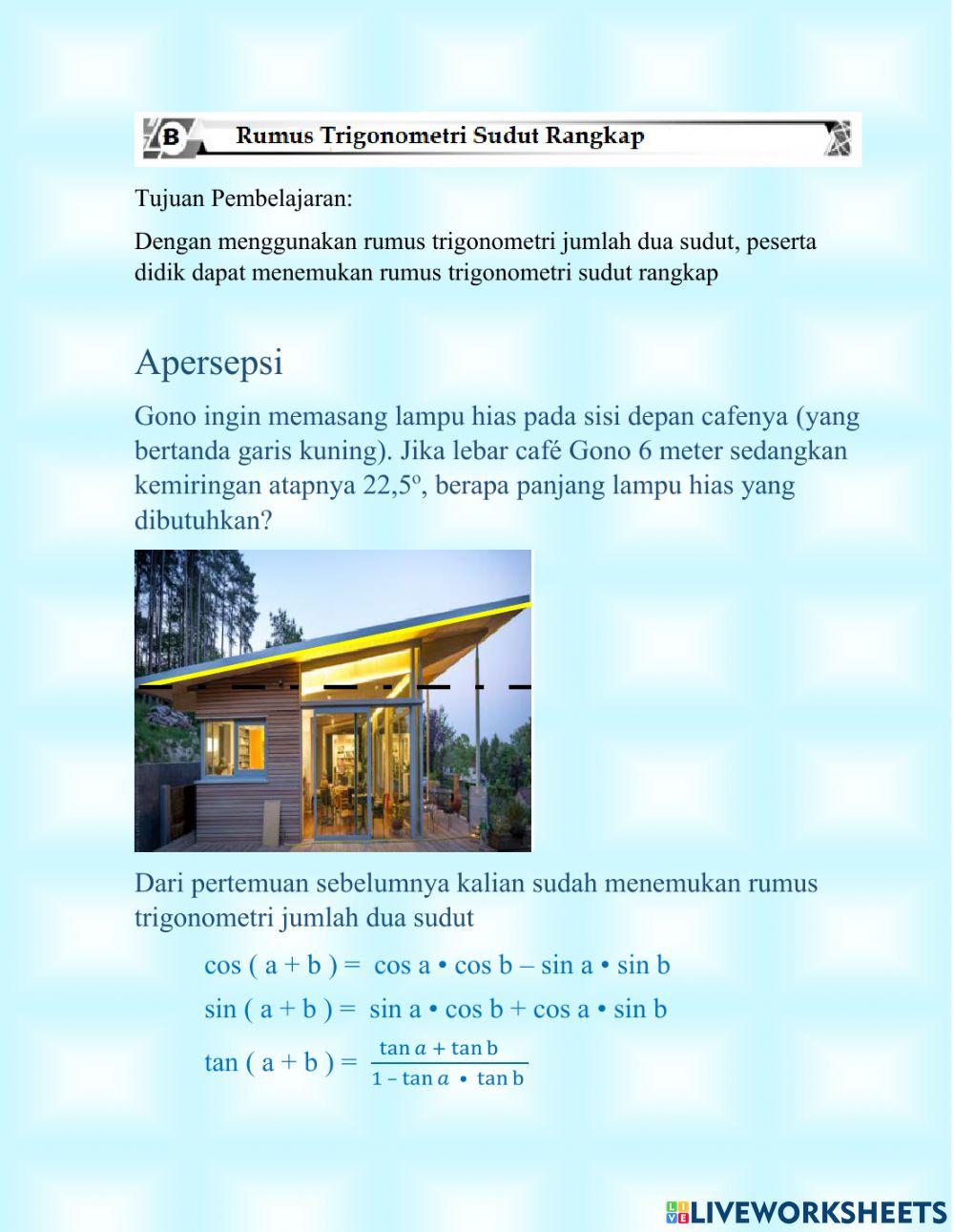 Rumus trigonometri sudut rangkap