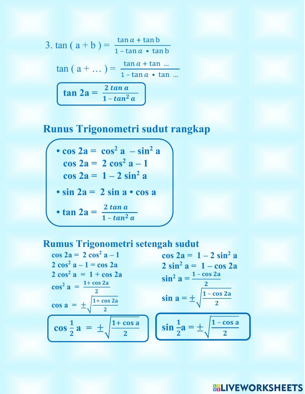 Rumus trigonometri sudut rangkap