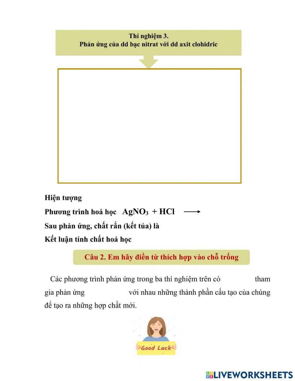 Tính chất hoá học của muối