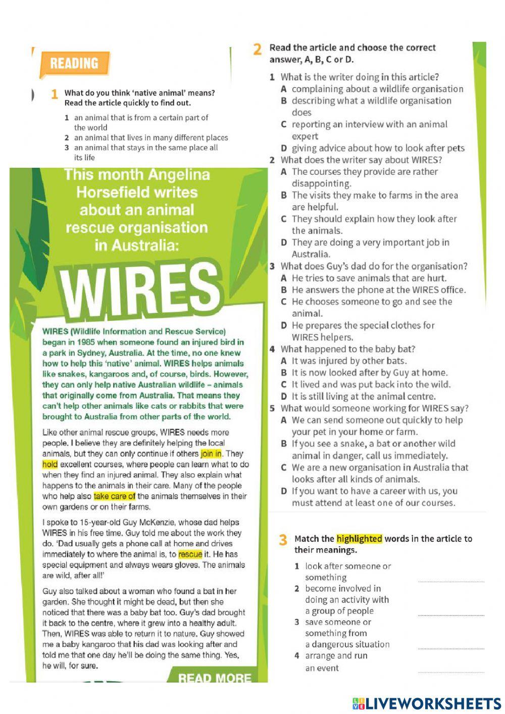 Reading comprehension