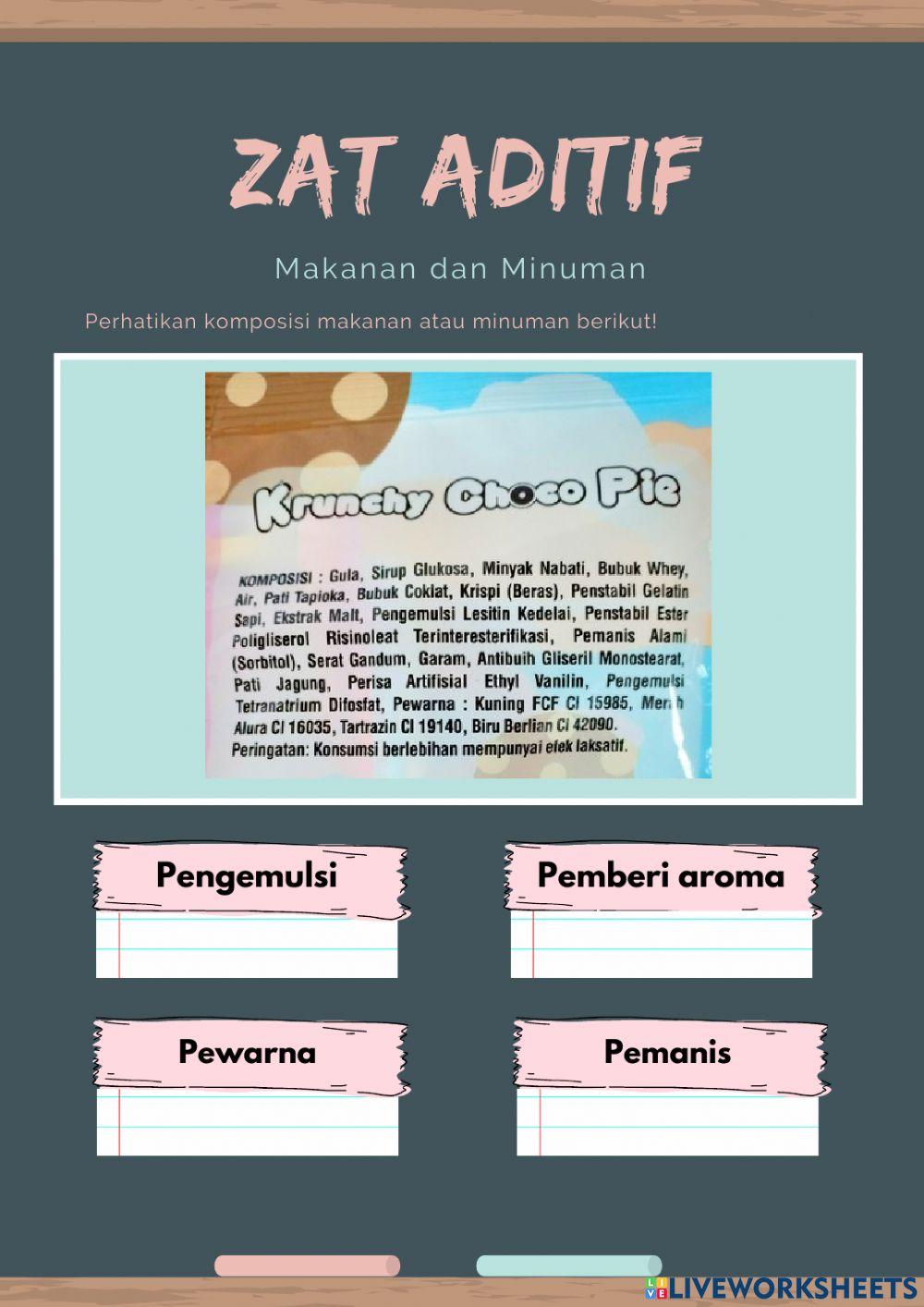 ZAT ADITIF PADA MAKANAN DAN MINUMAN