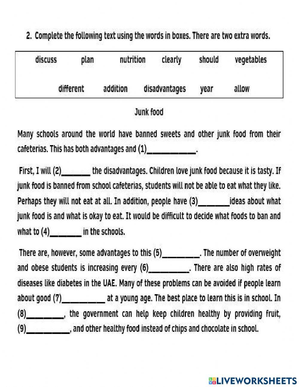 EMSAT - Cloze reading - G12