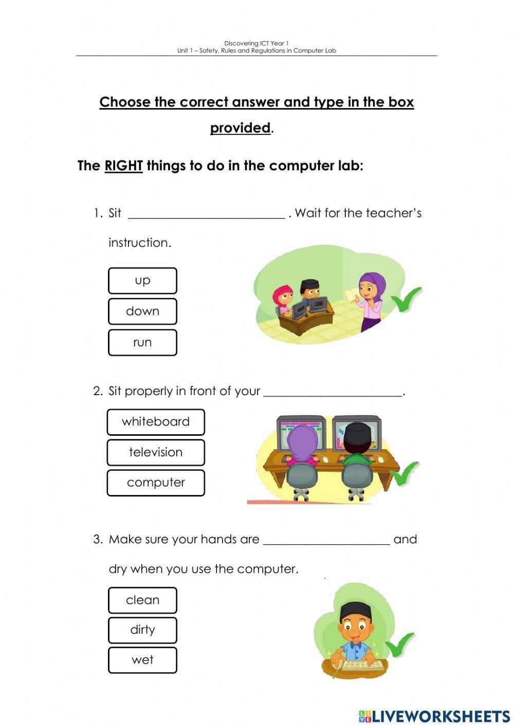 Safety, Rules and Regulations in Computer Lab