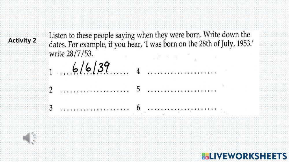 Listen to date of birth