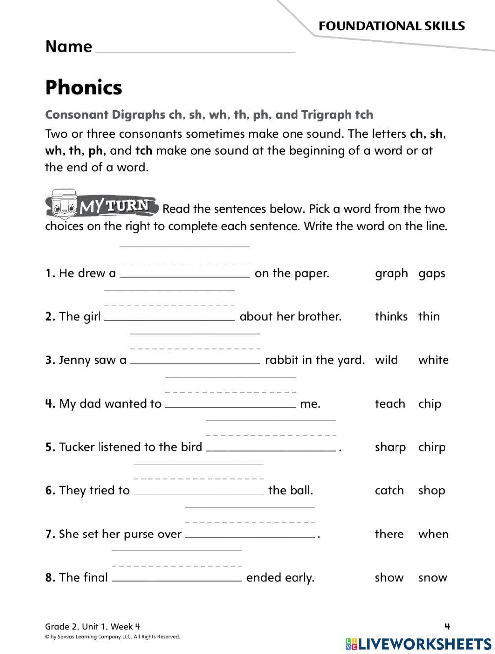 Consonant Digraphs and Trigraphs