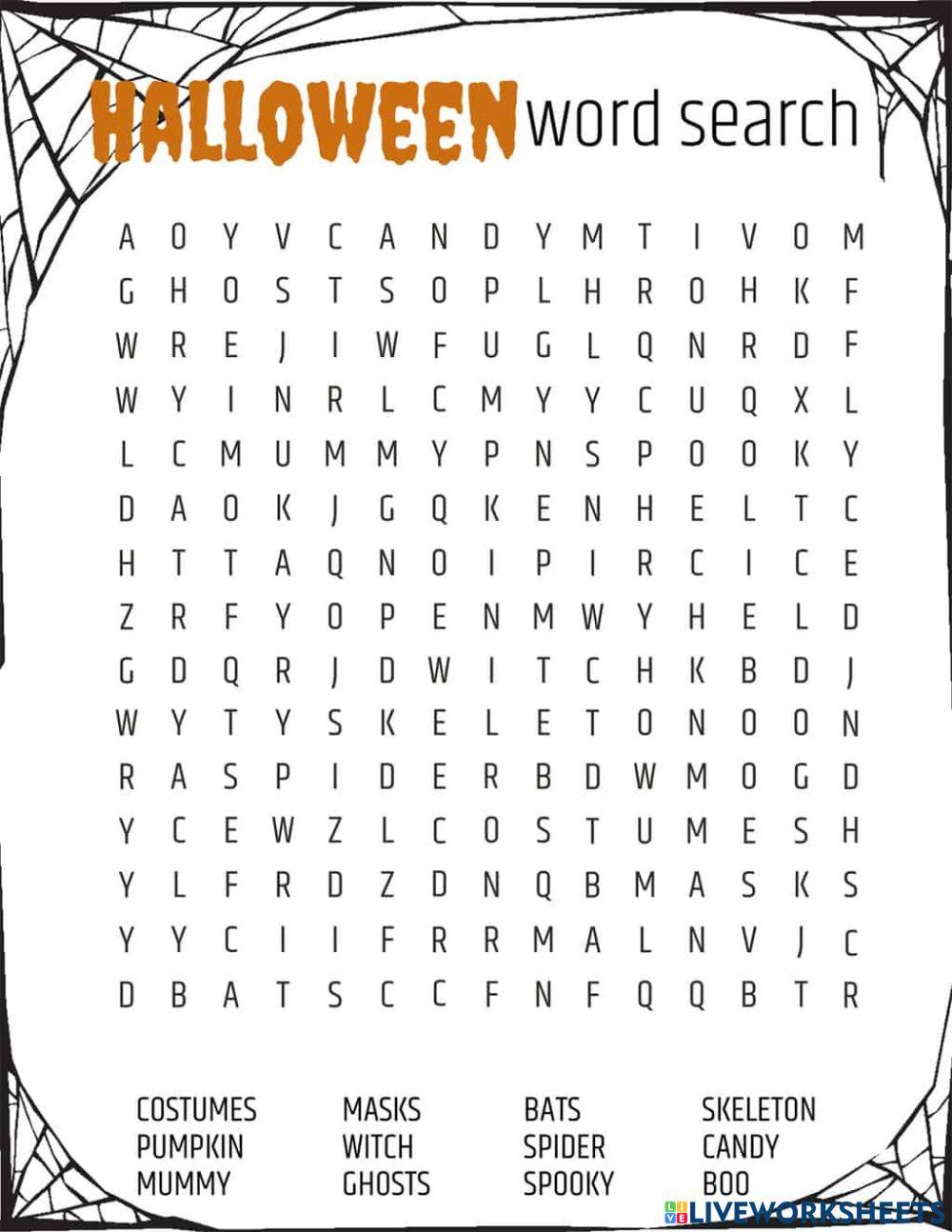Halloween-word search