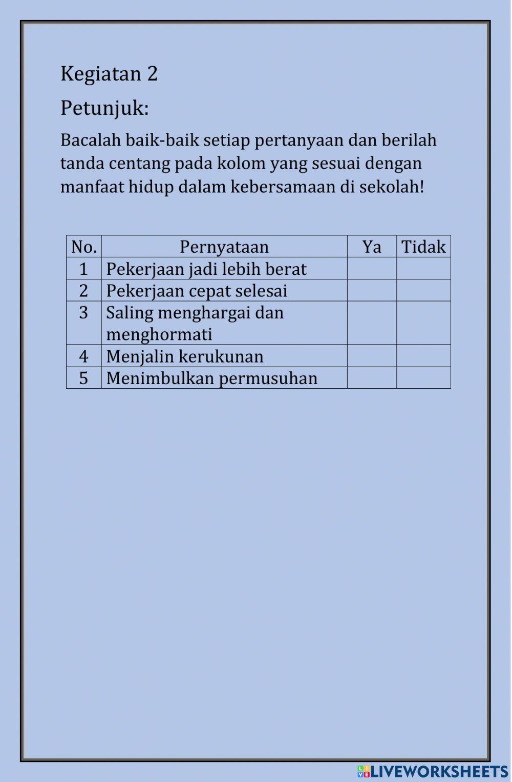 Hidup Bersih dan Sehat