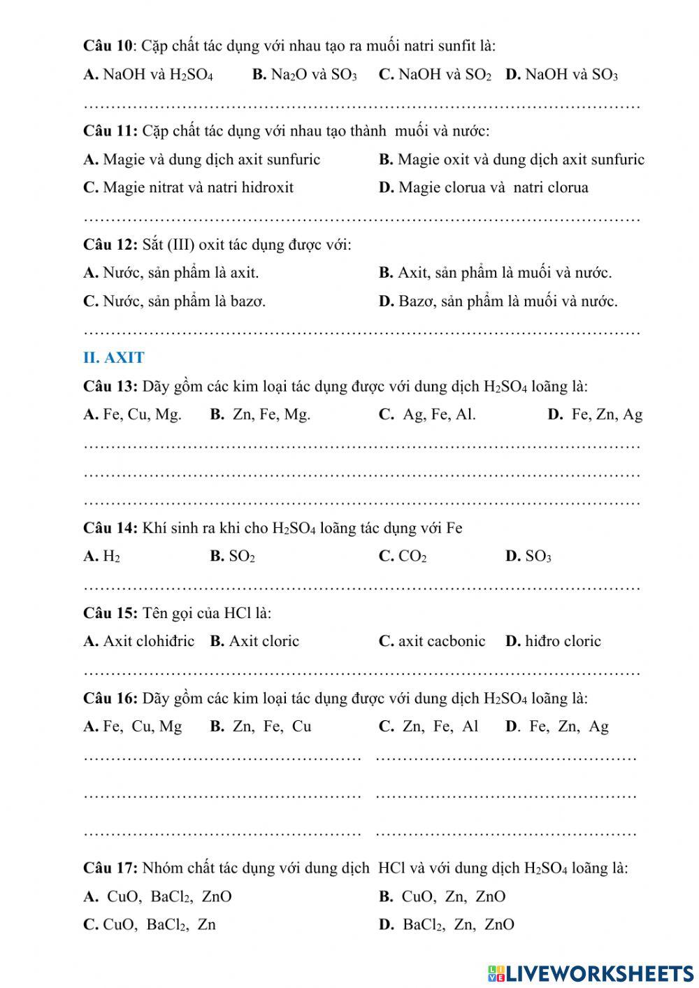Hoá 9-ôn tập về oxit, axit