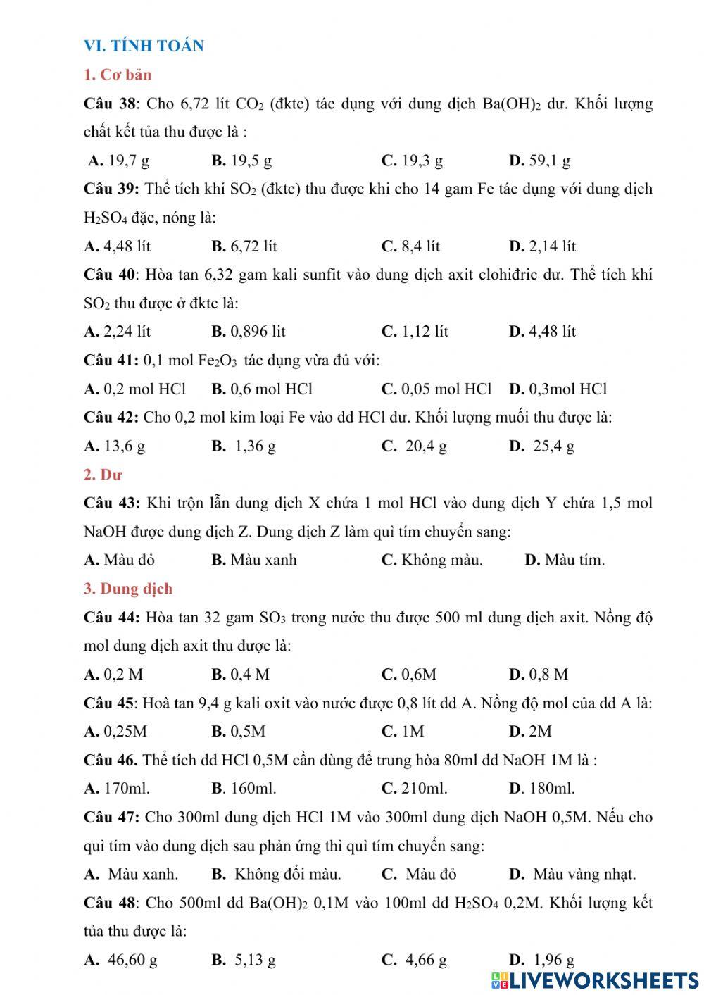 Hoá 9-ôn tập về oxit, axit