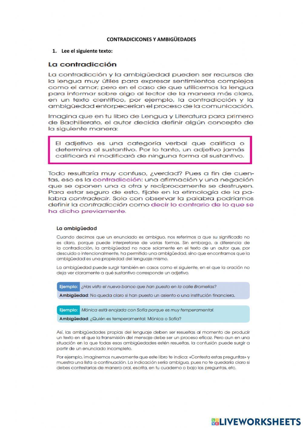 Contradicciones y ambigüedades