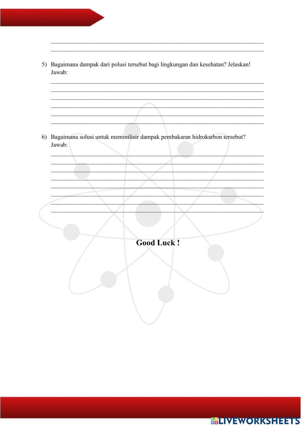 Reaksi pembakaran Hidrokarbon