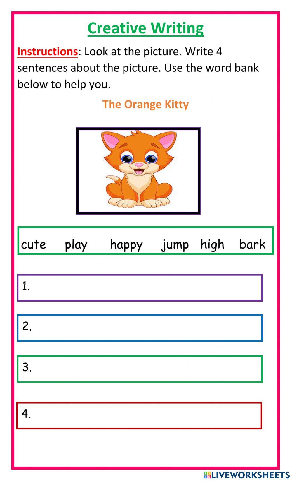 Creative Writing The Orange Kitty