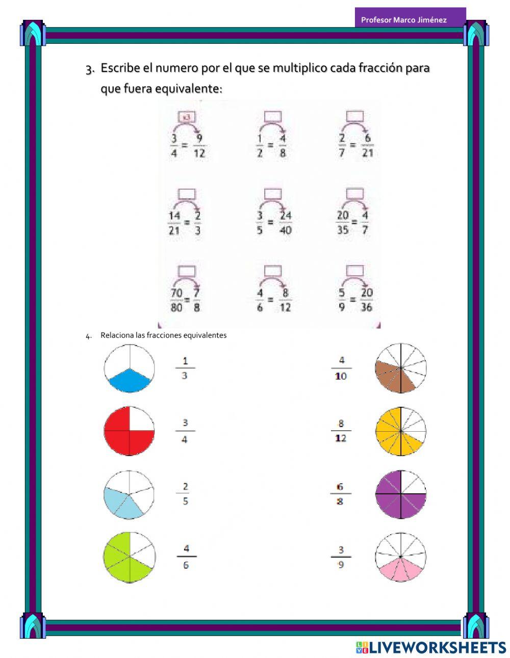 Fracciones equivalentes