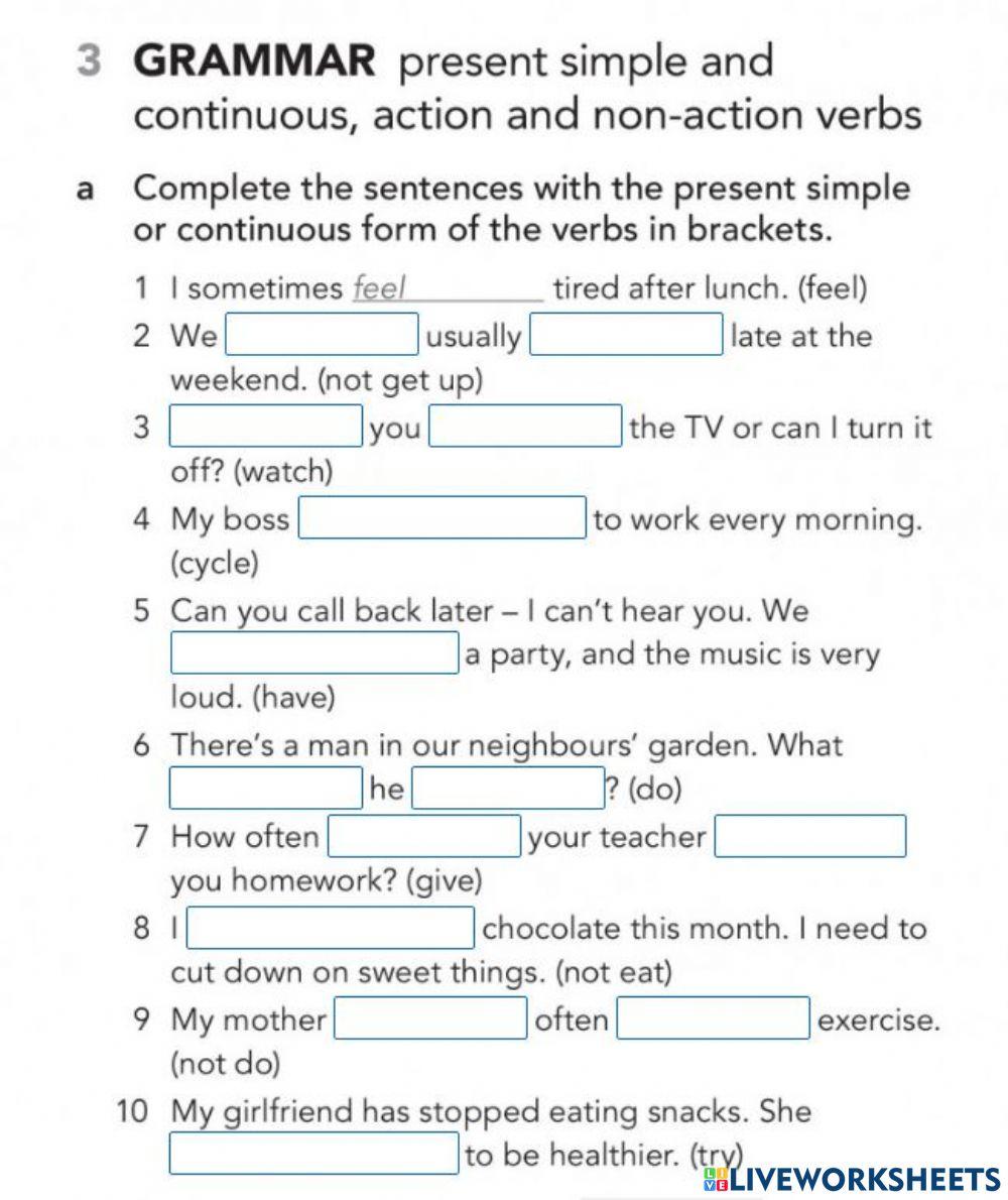 Present Simple X Present Continuous