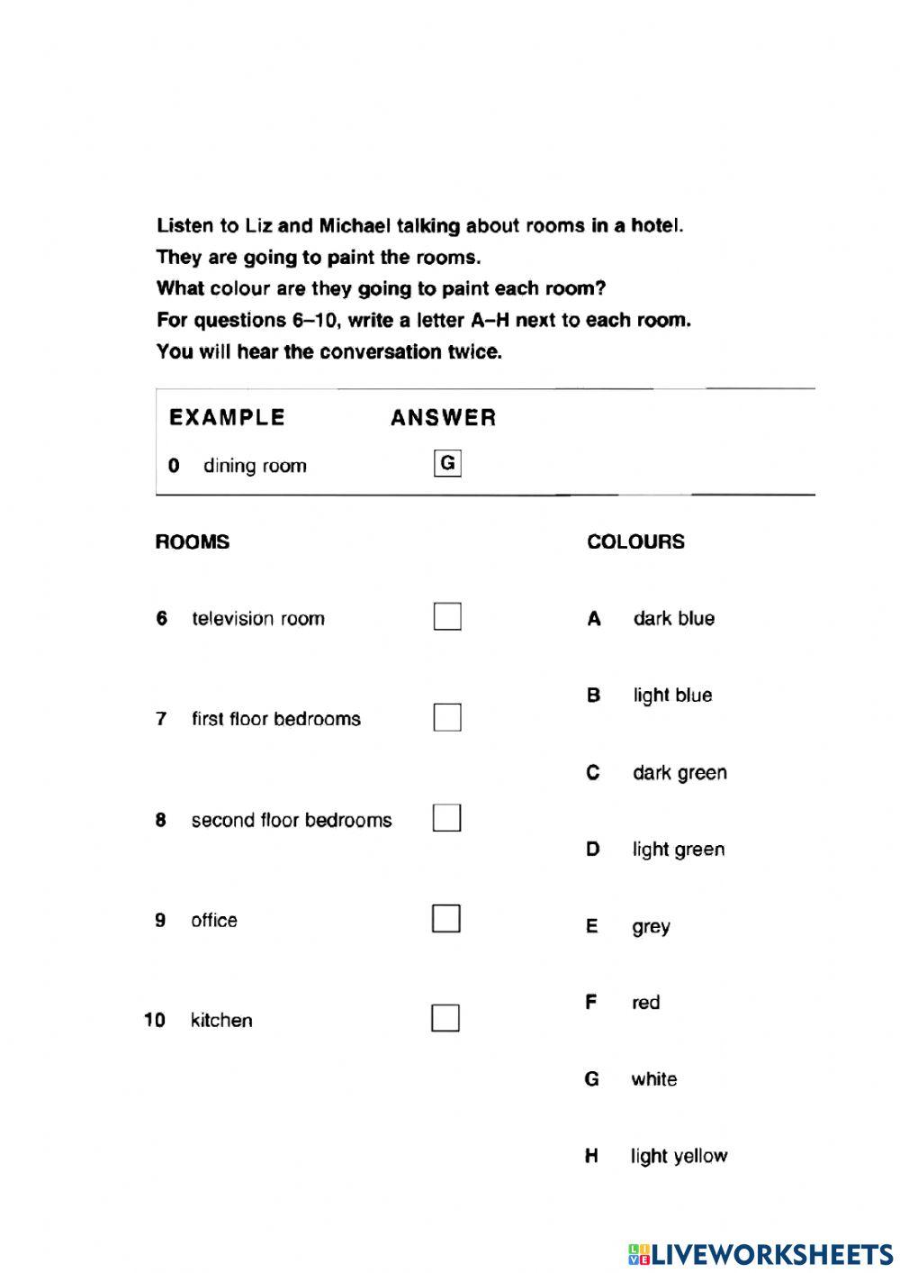 Ket 1-test 2-listening-part 2