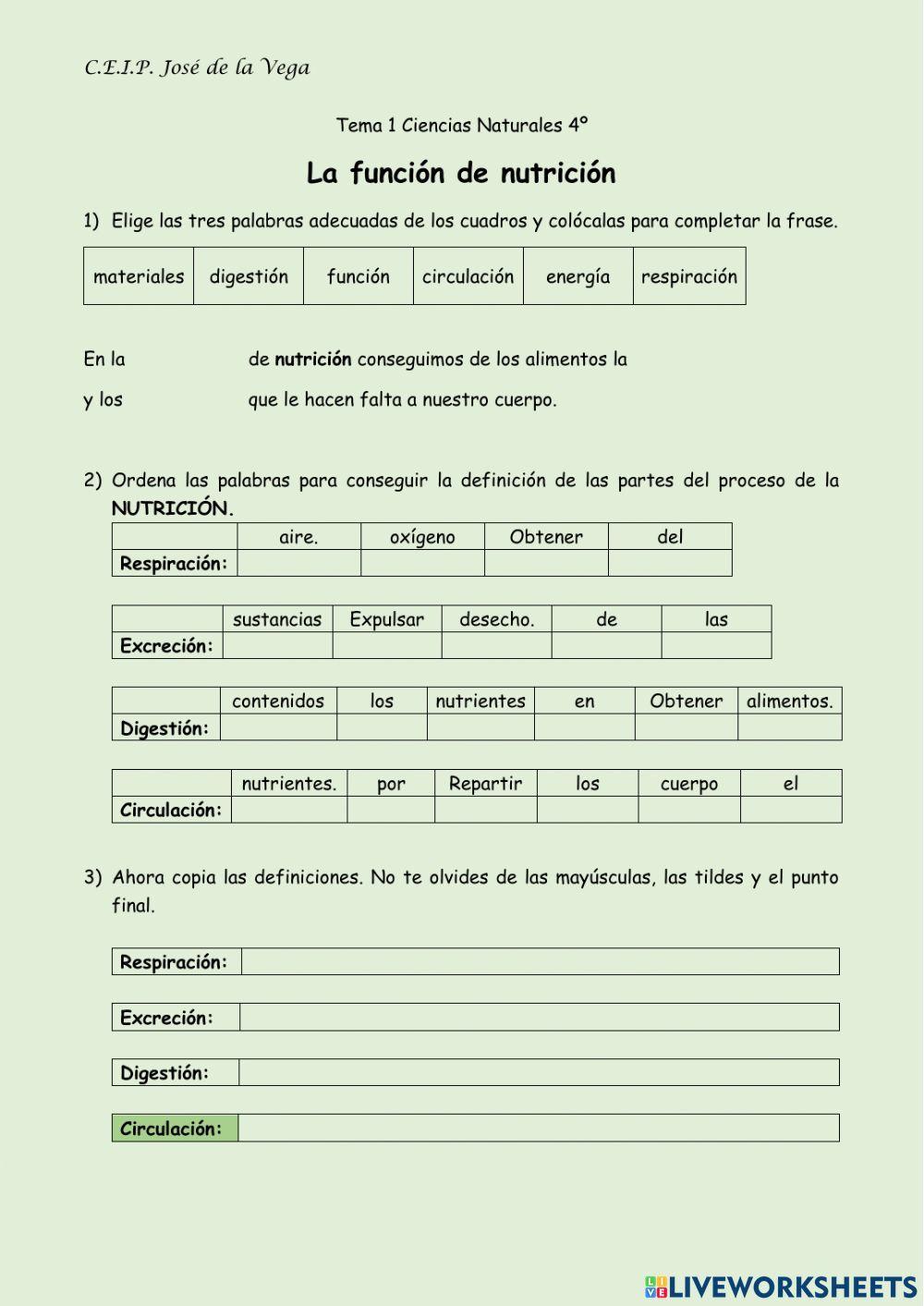 Nutrición Nutrición