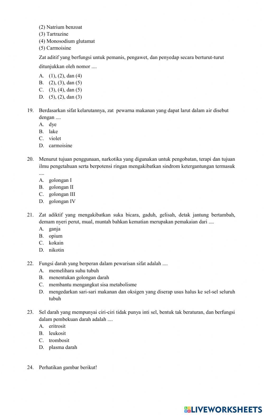 Latihan Soal PAS Gasal IPA Kelas 8
